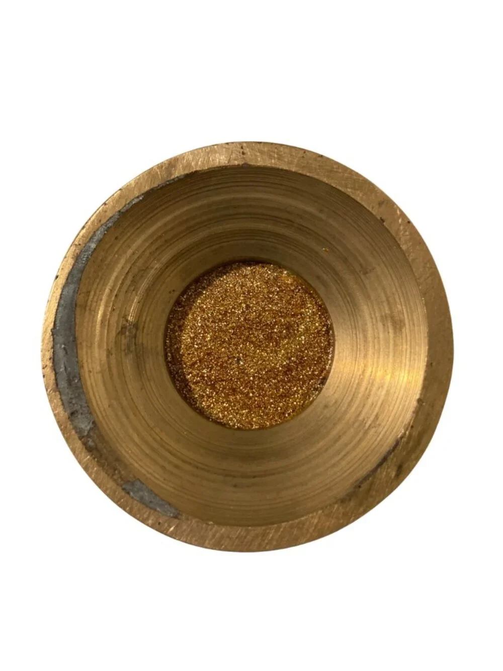 Vintage Gold And Jewel-Tone Mosaic Decorative Trinket Box With Blue Faceted Lid